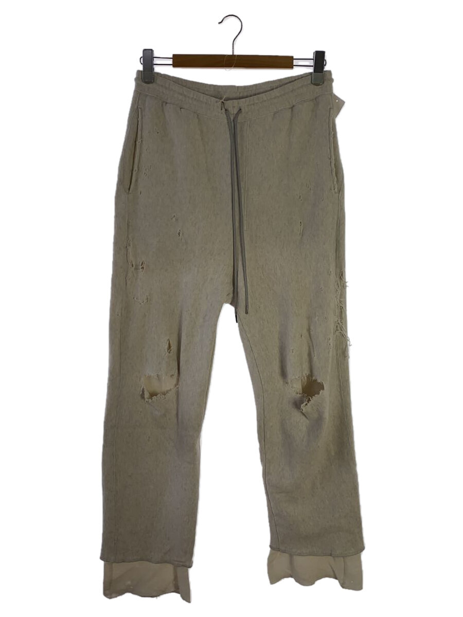 【中古】ANCELLM◆23AW/CRASH SWEAT LAYERED PANTS/2/コットン/GRY/ANC-PT34-A//【メンズウェア】