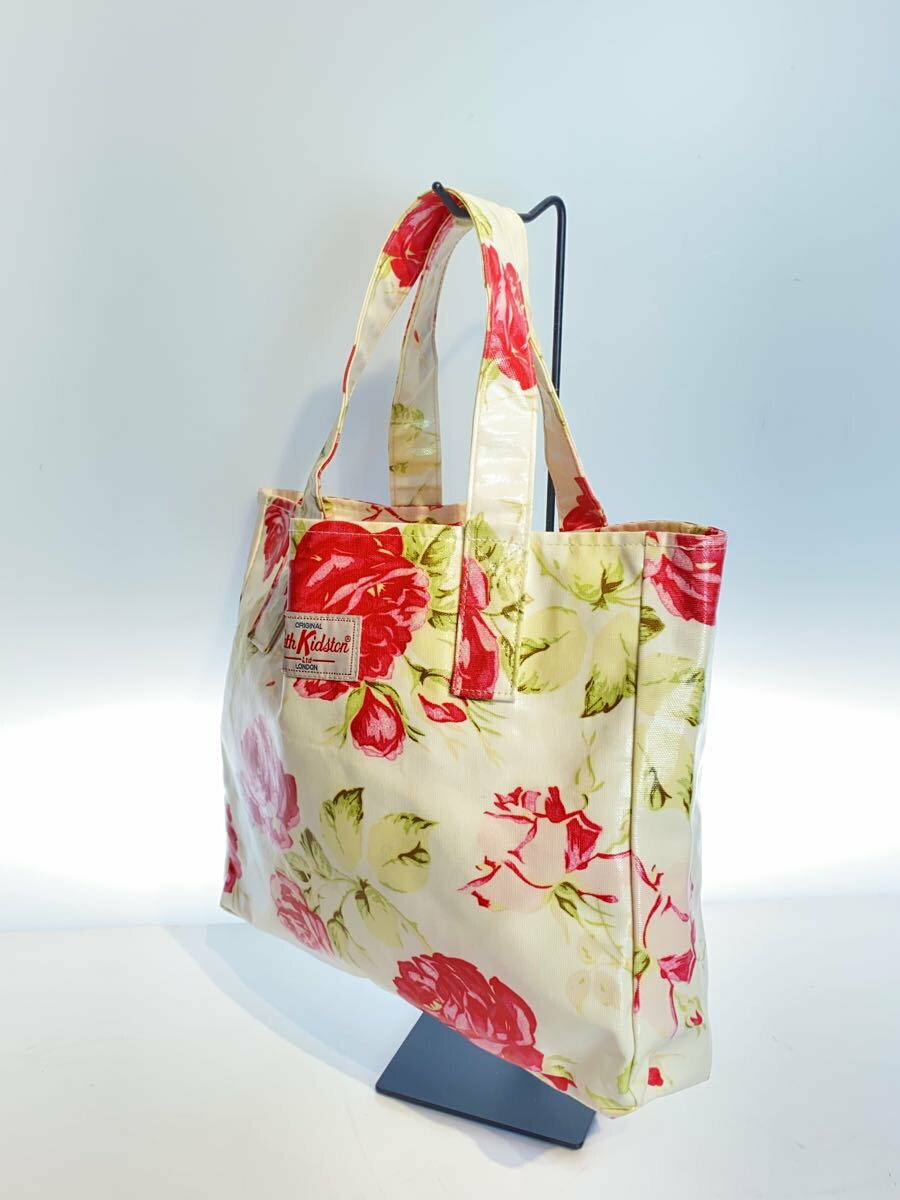 【中古】Cath Kidston◆トートバッグ/PVC/CRM/花柄【バッグ】