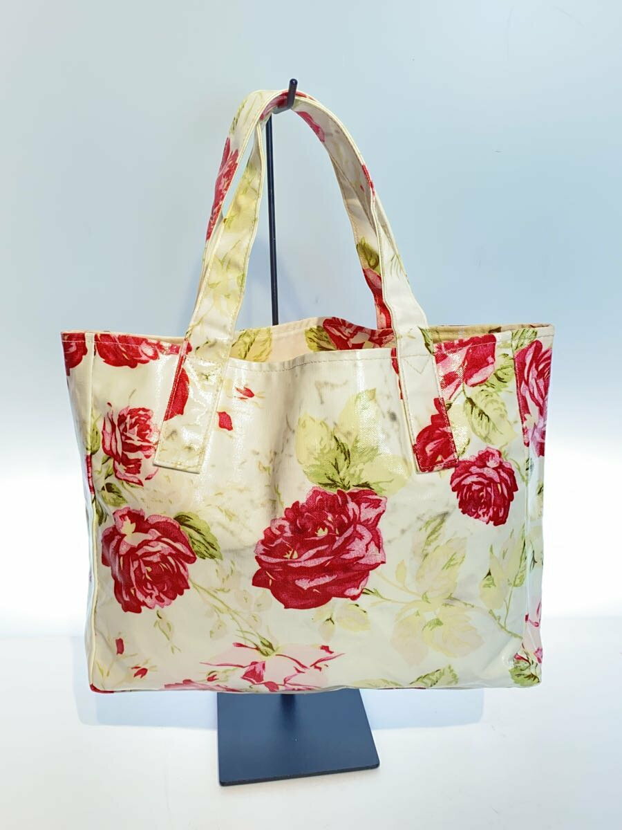 【中古】Cath Kidston◆トートバッグ/PVC/CRM/花柄【バッグ】