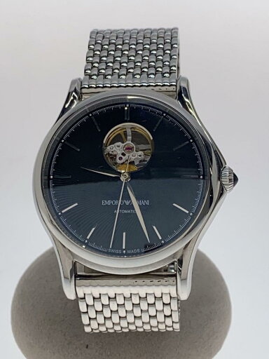 【中古】EMPORIO ARMANI◆クラシック_オープンバランスホイール_AT_SS_42mm/アナログ/BLK/20240503日差+4【服飾雑貨他】 【中古】EMPORIO ARMANI◆クラシック_オープンバランスホイール_AT_SS_42mm/アナログ/BLK/20240503日差+4【服飾雑貨他】