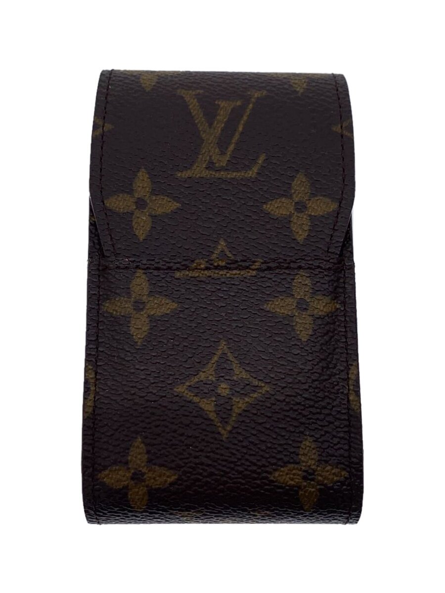 【中古】LOUIS VUITTON◆エテュイ・シガレット_モノグラム・キャンバス_BRW/PVC/BRW/総柄/メンズ【服飾雑貨他】