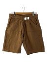 【中古】Carhartt◆ダブルニーショートパンツ/32/コットン/BRW/無地//【メンズウェア】