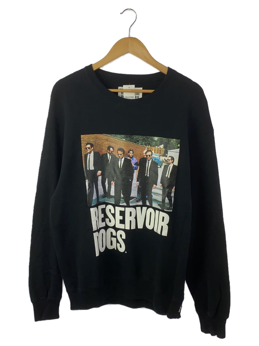 【中古】WACKO MARIA◆23AW/MIDDLE WEIGHT CREW NECK SWEAT SHIRT/M/コットン/BLK/プリント【メンズウェア】
