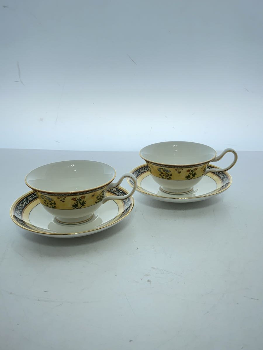 【中古】WEDGWOOD◆india/カップ&ソーサー/2点セット/花柄【キッチン用品】