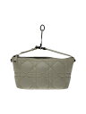 【中古】Christian Dior◆カナージュ/ノマドポーチ/レザー/WHT/無地【バッグ】