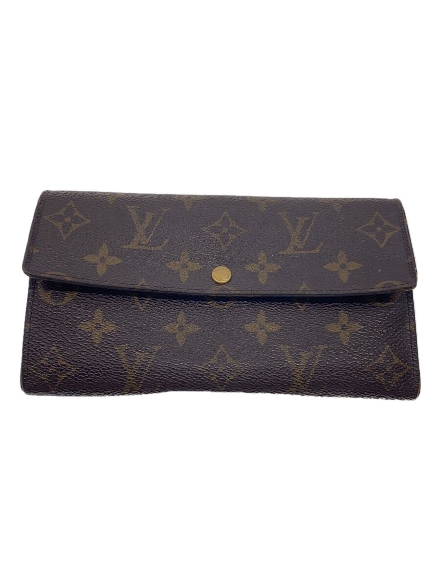 【中古】LOUIS VUITTON◆1)ポルト フォイユ サラ_モノグラム キャンバス_BRW/PVC/BRW/レディース【服飾雑貨他】