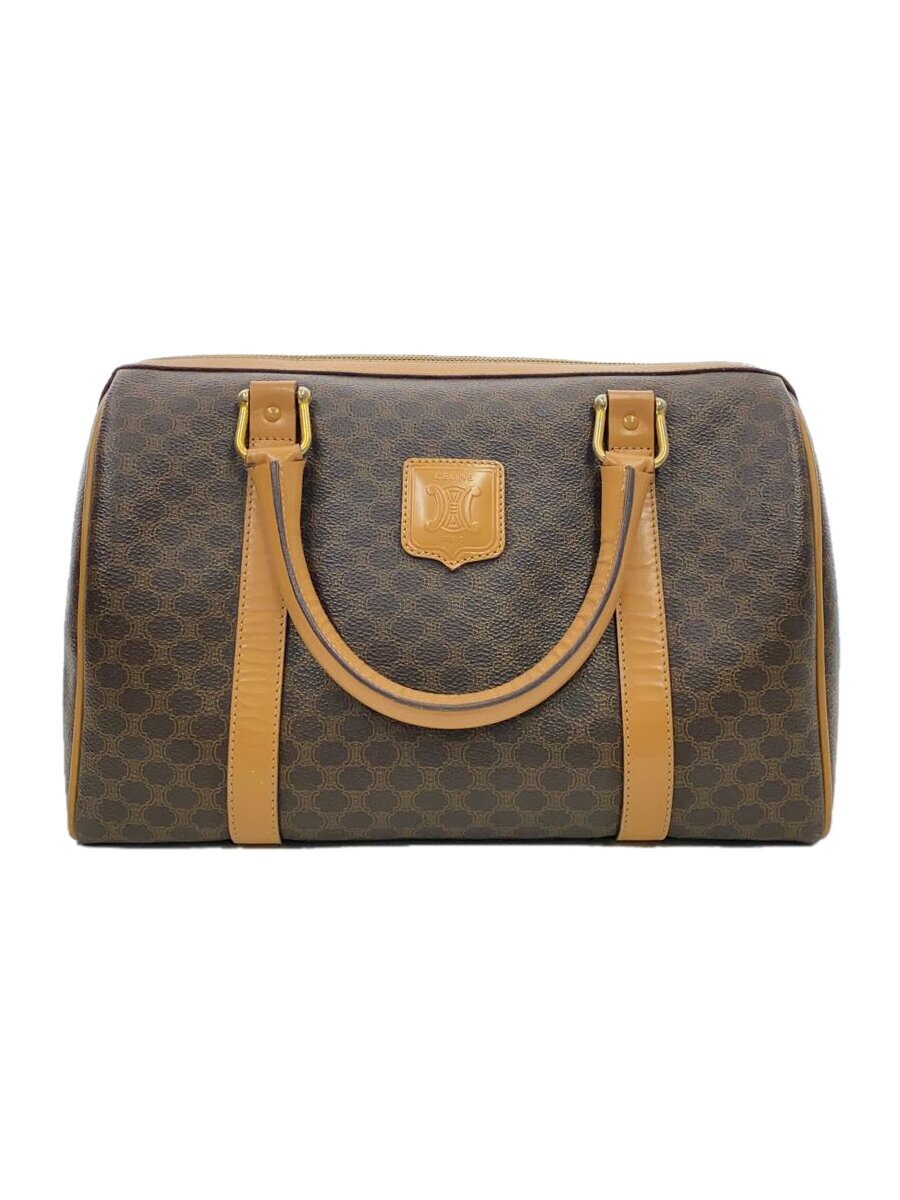 Boston Bags - 【中古】CELINE◆マカダム30/ボストンバッグ/PVC/BRW/総柄/ロゴ【バッグ】