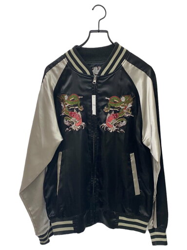 【中古】KOUGEN/スカジャン/L/--/BLK/無地【メンズウェア】 【中古】KOUGEN/スカジャン/L/--/BLK/無地【メンズウェア】