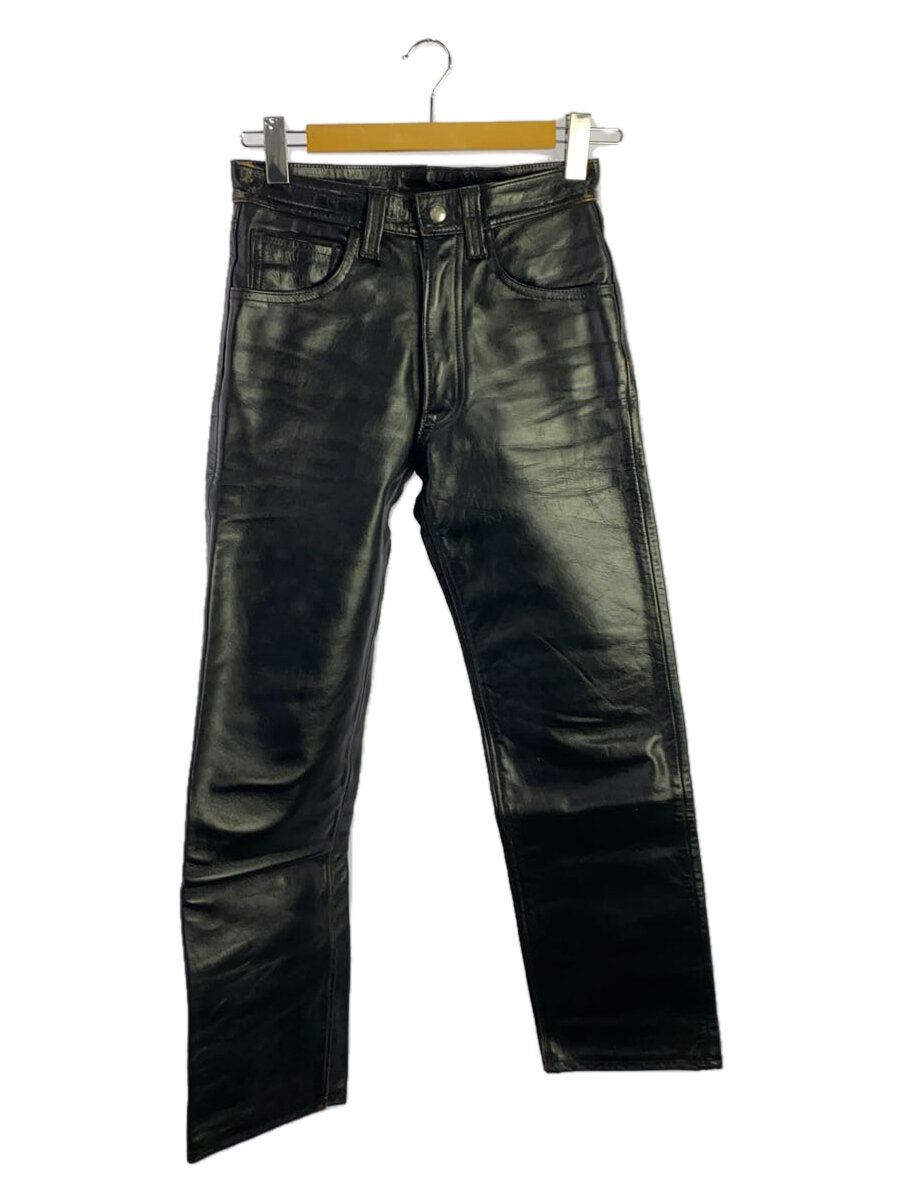 【中古】BUCO◆ボトム/28/レザー/BLK【メンズウェア】