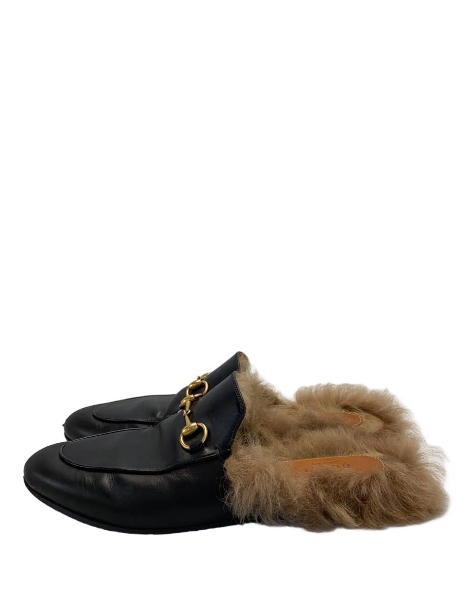 【中古】GUCCI◆サンダル/--/BLK/レザー【シューズ】