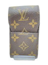 【中古】LOUIS VUITTON◆エテュイ・シガレット_モノグラム・キャンバス_BRW/PVC/BRW/メンズ【服飾雑貨他】