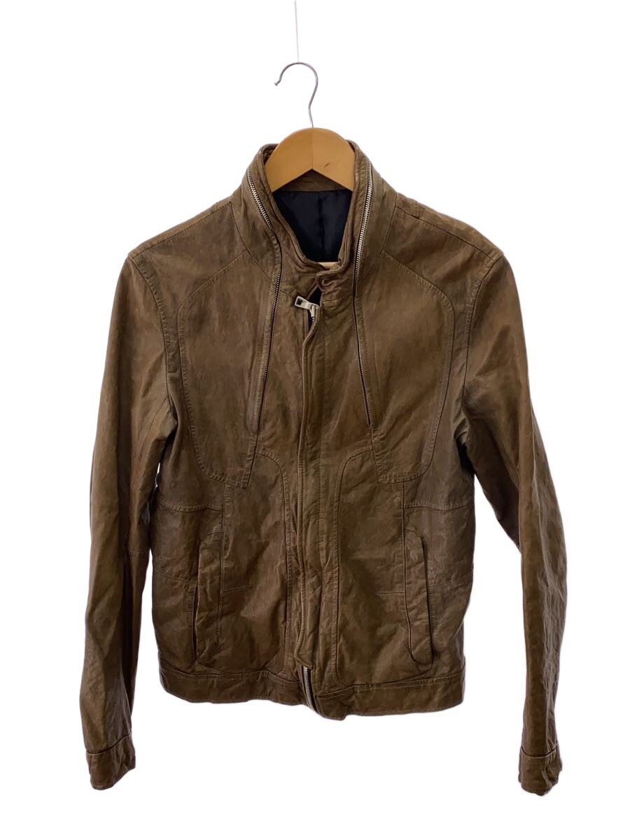 【中古】STUD HOMME/レザージャケット ブルゾン/--/レザー/BEG//【メンズウェア】