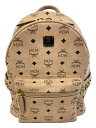 【中古】MCM◆リュック/ベージュ/ゴールド/モノグラム/総柄/11281904/ヴィセトス/バックパック【バッグ】