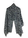 【中古】LOUIS VUITTON◆ボーダー/グラフィティ/大判スカーフ/ウール/NVY/総柄/レディース//【服飾雑貨他】(4)