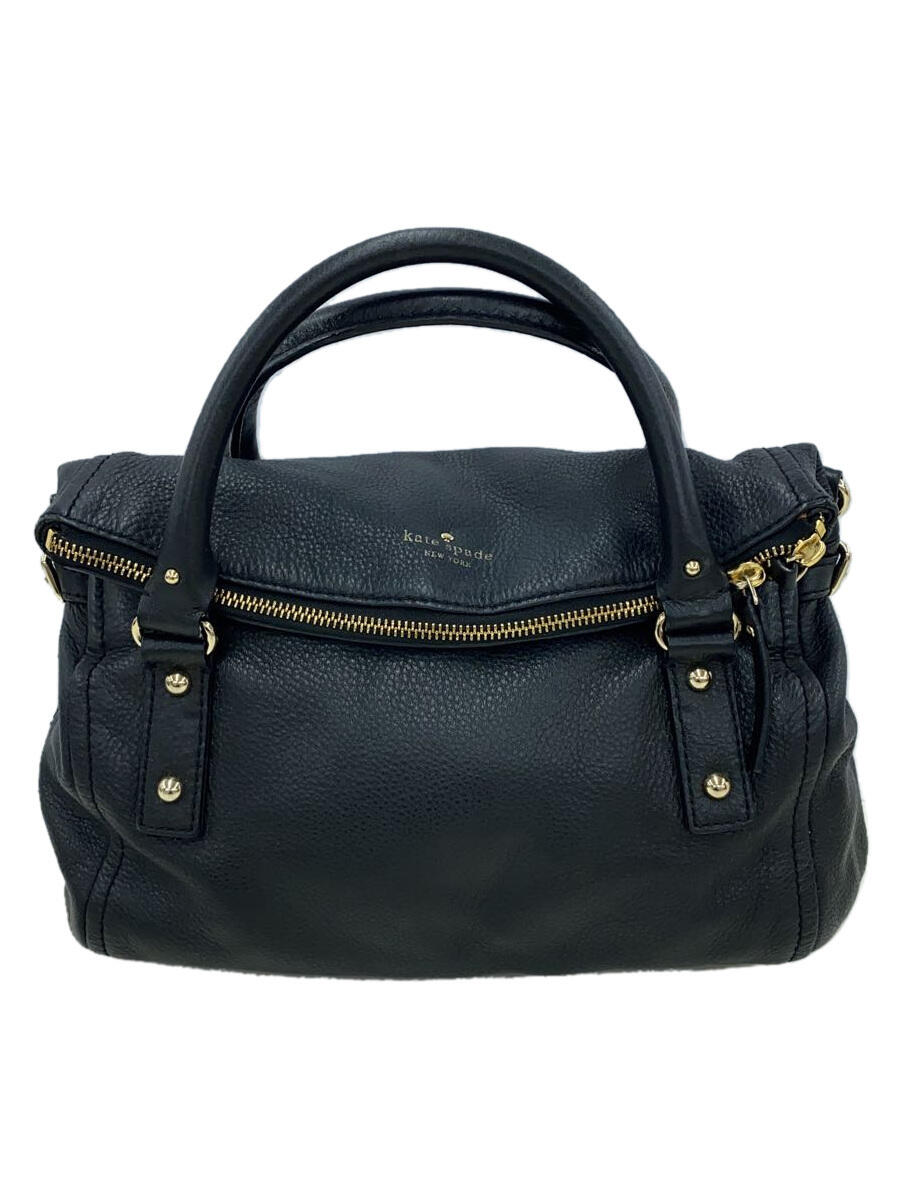 【中古】kate spade new york◆バッグ/レザー/BLK/無地【バッグ】