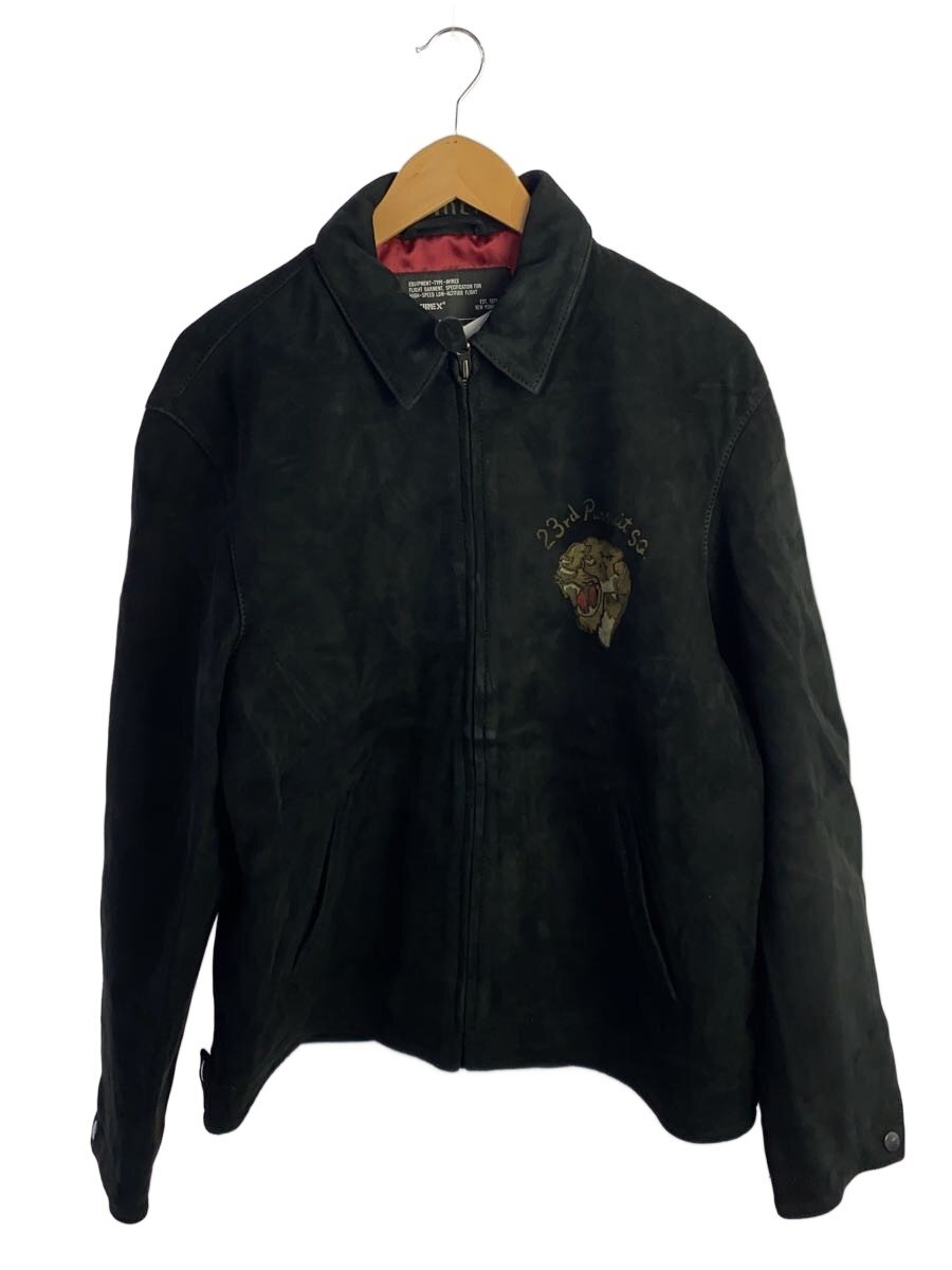 AVIREX◆AGED SUEDE SOUVENIR レザージャケット・ブルゾン/XXL/羊革/BLK/783-4250