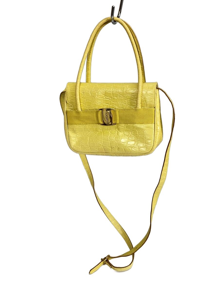【中古】Salvatore Ferragamo◆バッグ/レザー/YLW/無地/BA217201【バッグ】