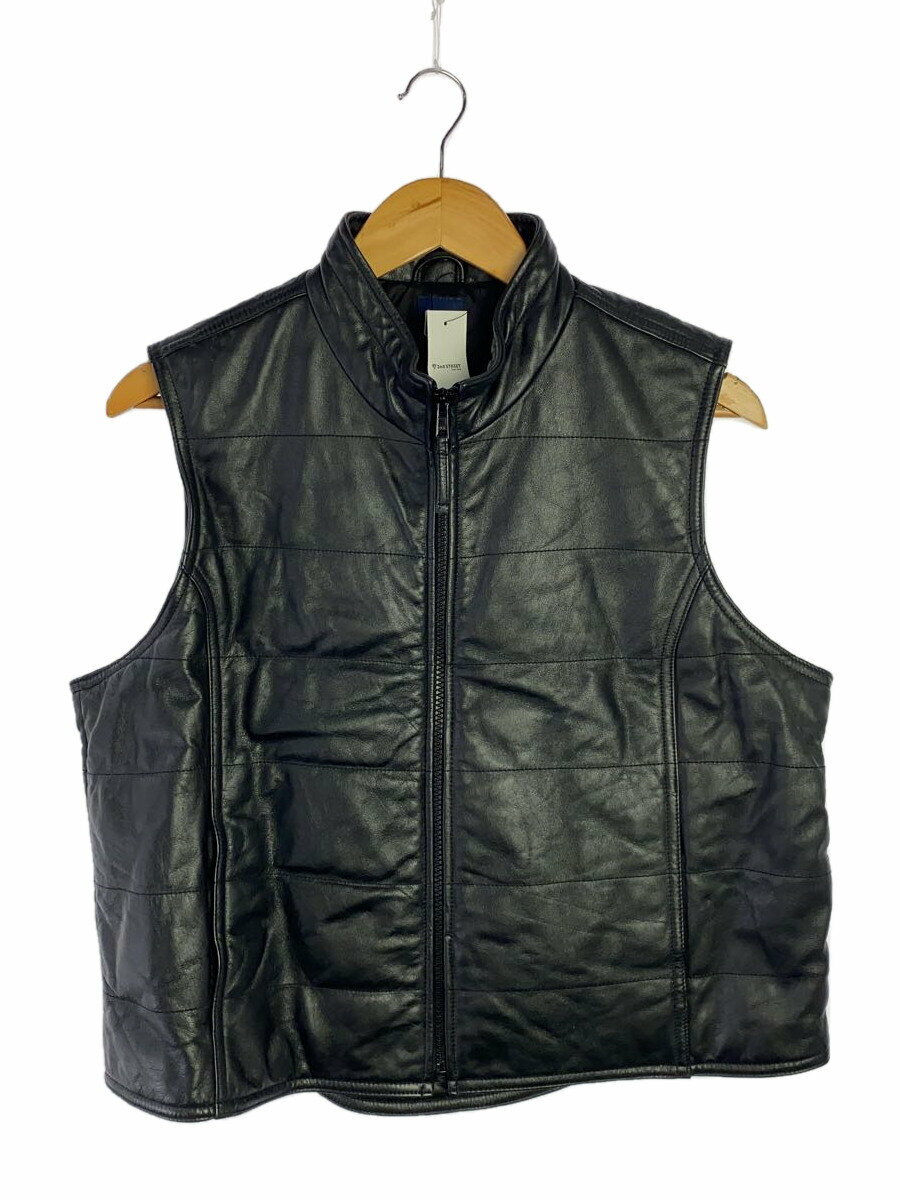 【中古】GAP◆00s/ベスト/L/レザー/ブラック【メンズウェア】