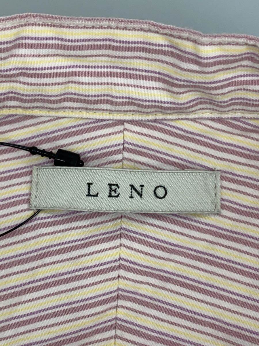 【中古】LENO◆バンドカラープルオーバーシャツワンピース/0/コットン/PNK/ストライプ/L2101-DR001【レディースウェア】