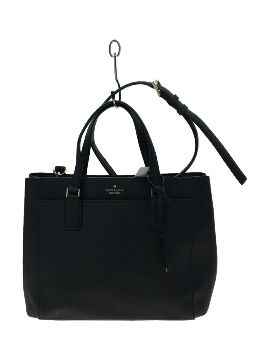 【中古】kate spade new york◆ハンドバッグ/レザー/BLK/無地/PXRU5931【バッグ】