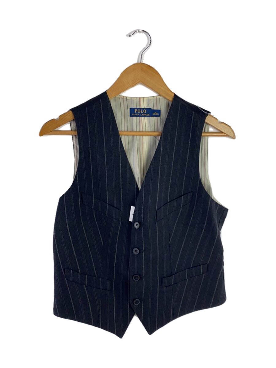 【中古】POLO RALPH LAUREN◆ベスト/6/ウール/GRY/ストライプ/211561602001【レディースウェア】