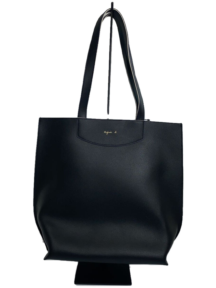 【中古】agnes b.◆トートバッグ/レザー/BLK/PAS-04-08【バッグ】