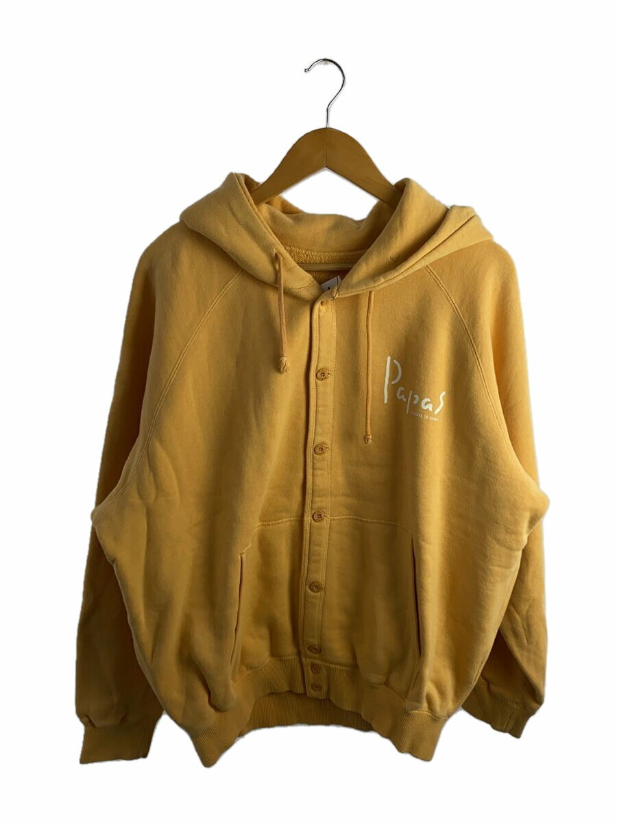 【中古】Papas◆ボタンパーカー/L/コットン/黄色/D0435UPKYA/パパス【メンズウェア】