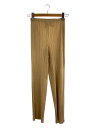 【中古】PLEATS PLEASE ISSEY MIYAKE◆プリーツパンツ/ボトム/2/ポリエステル/BEG/PP04-JF643【レディースウェア】