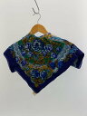 【中古】KENZO◆スカーフ/シルク/BLU/花柄/レディース【服飾雑貨他】