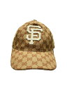 【中古】GUCCI◆×MLB/Monogram SF Giants Baseball H/コットン/CML/総柄/レディース【服飾雑貨他】