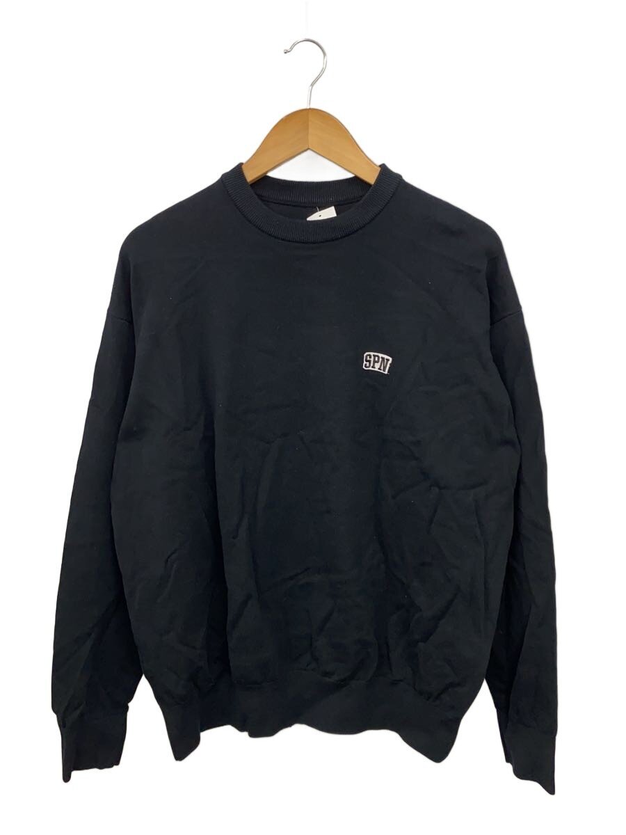 SOPHNET.◆25SS/SPN WAPPEN CREWNECK KNIT/M/コットン/BLK/SOPH-250063