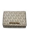 【中古】MICHAEL KORS◆3つ折り財布/--/CRM/総柄/レディース/35T2GTVE2B【服飾雑貨他】