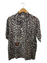 【中古】Schott◆ハワイアンシャツ/半袖シャツ/M/レーヨン/GRY/レオパード/782-3123011【メンズウェア】(4)