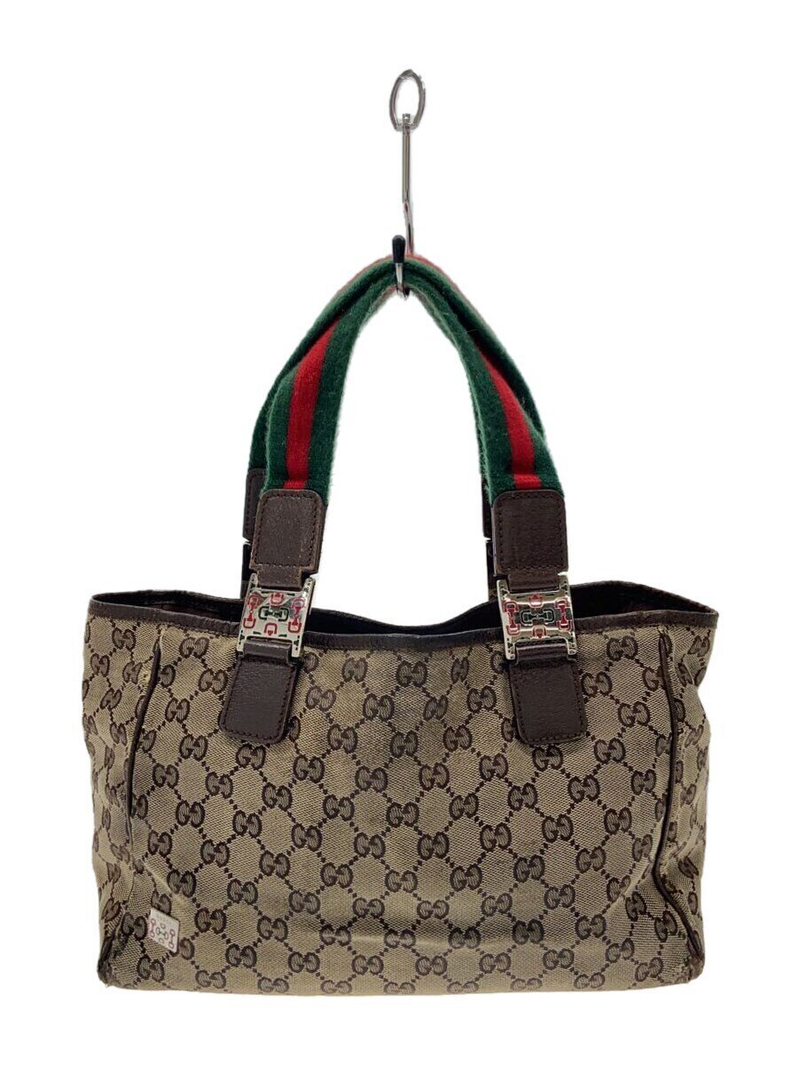 【中古】GUCCI◆ハンドバッグ/キャンバス/BEG/総柄/145810 002122【バッグ】