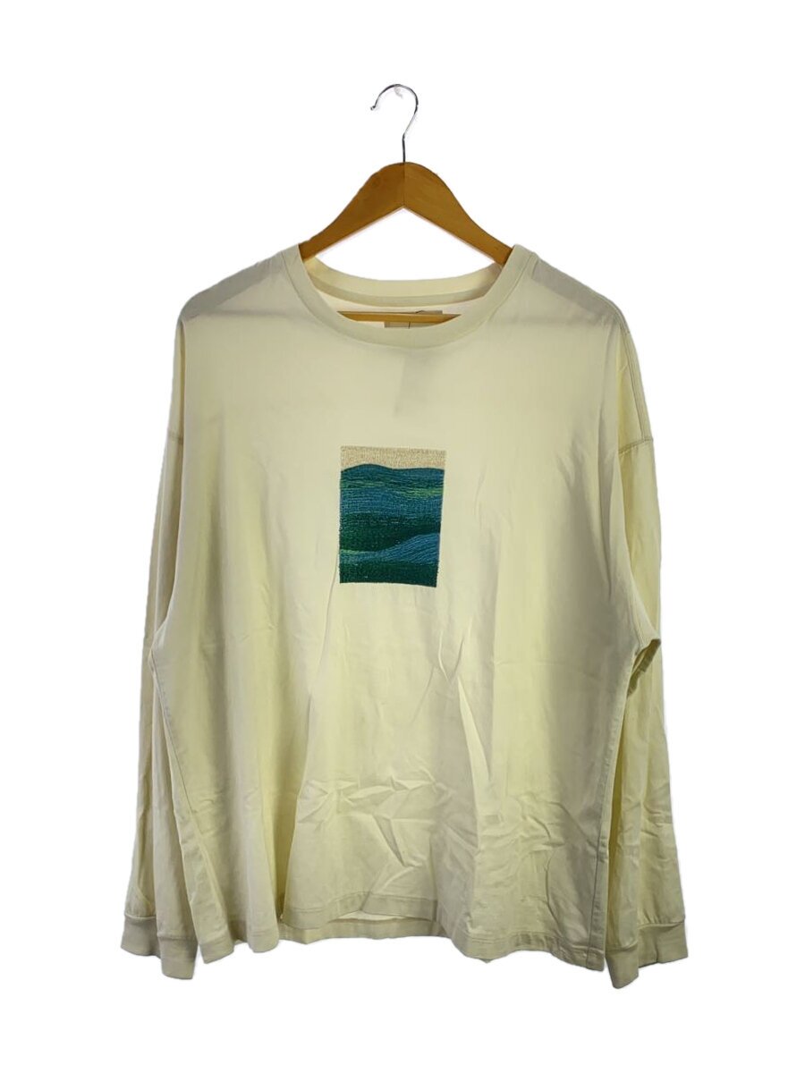 Graphpaper◆22AW/EMBROIDERED L/S T-SHIRTS/長袖Tシャツ/3/コットン/CRM
