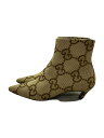 【中古】GUCCI◆676555/GGキャンバス/ブーツ/36.5/BEG/キャンバス//【シューズ】(4)