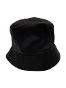【中古】PRADA◆バケットハット/M/BLK/無地/レディース/2HC137 2DMI【服飾雑貨他】
