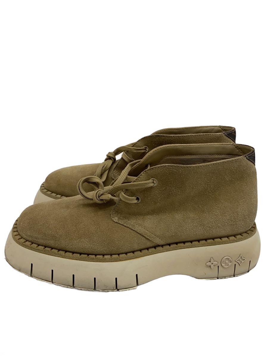 【中古】LOUIS VUITTON◆チャッカブーツ/US7/BEG/レザー【シューズ】