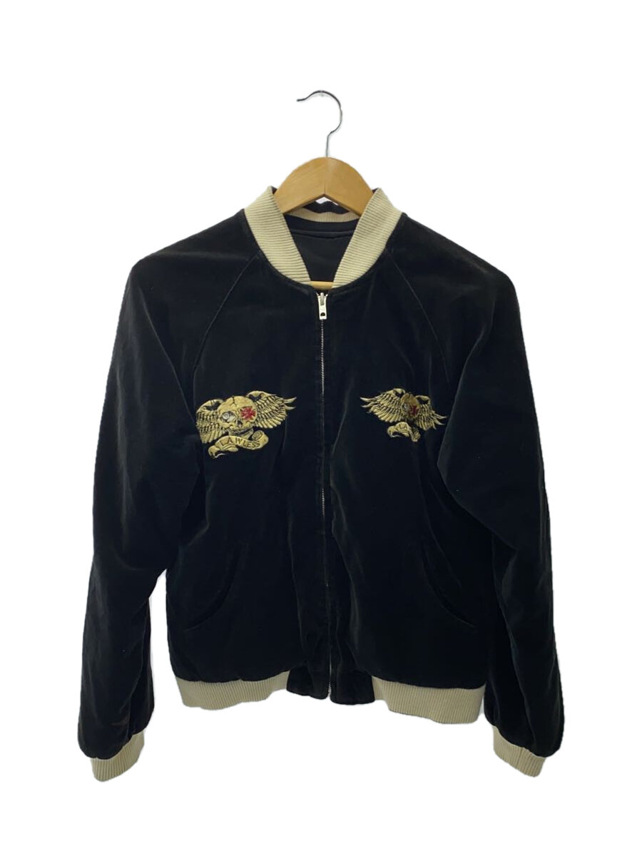 【中古】スカジャン/S/ベロア/BLK【メンズウェア】