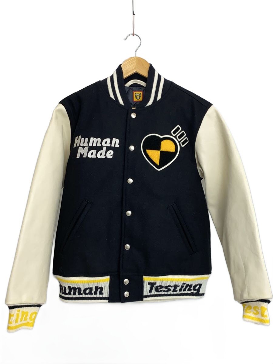 HUMAN MADE◆スタジャン/S/ウール/BLK/Asap Rocky Human Testing Varsity Jacket