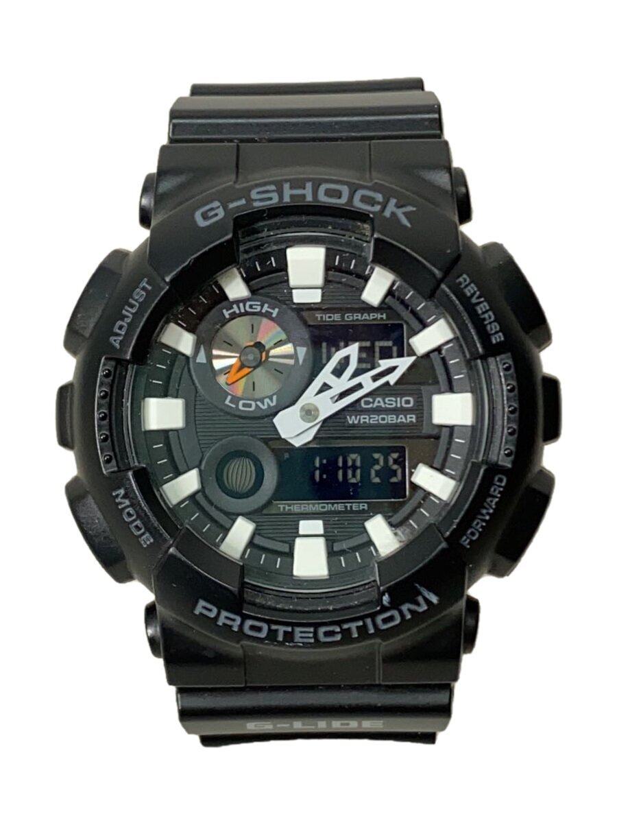 【中古】CASIO◆クォーツ腕時計・G-SHOCK/デジアナ/ラバー/BLK【服飾雑貨他】