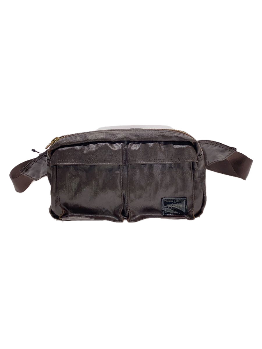 【中古】PORTER◆ウエストバッグ/PVC/BRW/無地【バッグ】