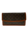 【中古】LOUIS VUITTON◆ポシェット・ダムGM_モノグラム・キャンバス_BRW/PVC/BRW【バッグ】