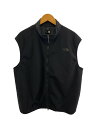 【中古】THE NORTH FACE◆WS ENRIDE VEST_ウィンドストッパーエンライドベスト/XL/ポリエステル/BLK/無地【メンズウェア】