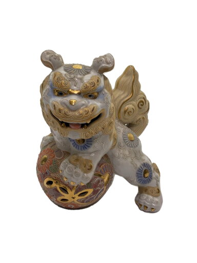 【中古】九谷焼◆インテリア雑貨/玉乗り獅子/シーサー【インテリア小物・日用雑貨】 【中古】九谷焼◆インテリア雑貨/玉乗り獅子/シーサー【インテリア小物・日用雑貨】