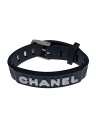 【中古】CHANEL◆ロゴ/ラバー/ブレスレット/PVC/BLK/レディース//【服飾雑貨他】