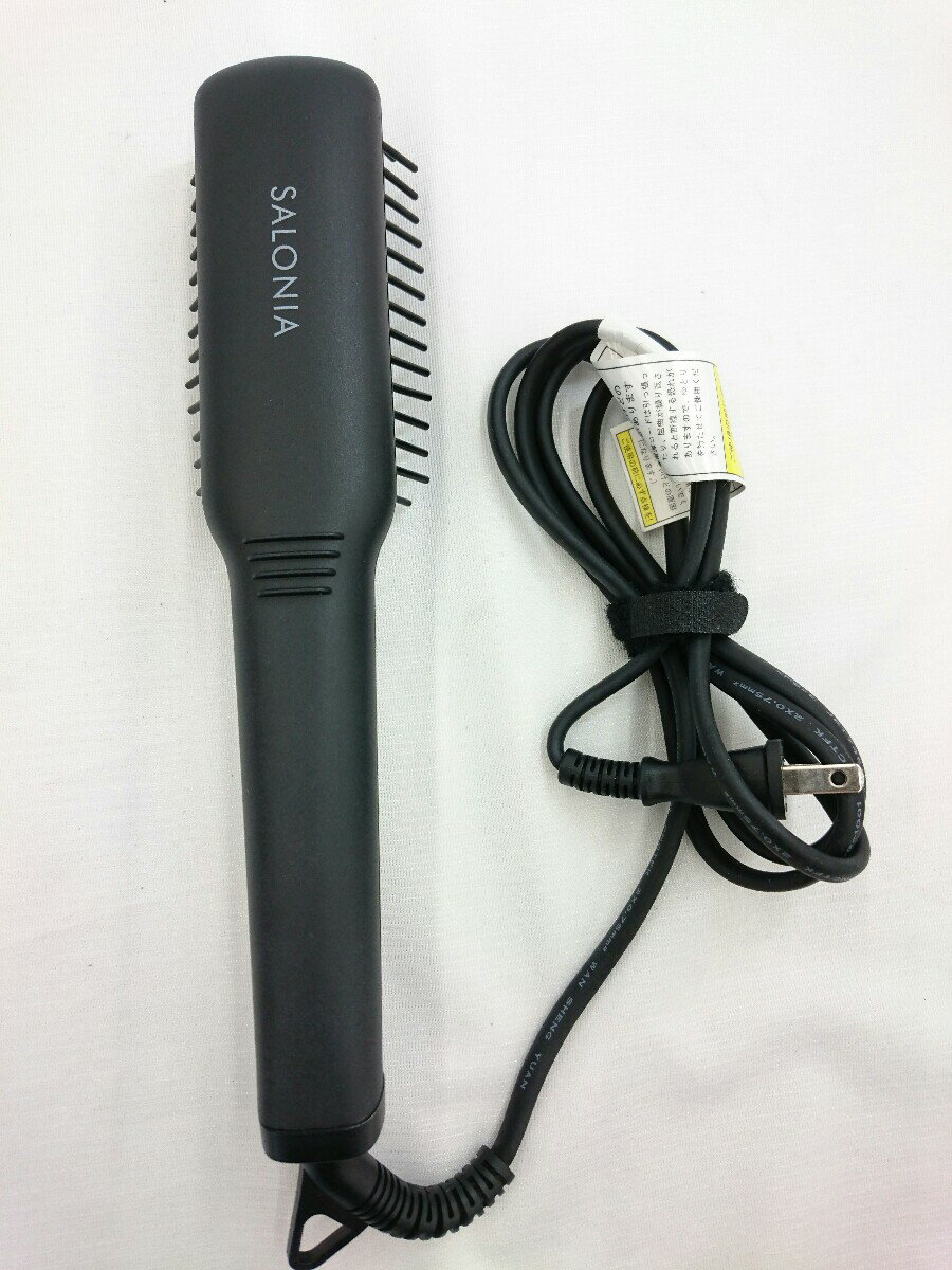 【中古】SALONIA◆ドライヤー・ヘアアイロン ストレートヒートブラシ スリム SL-012BKS【家電・ビジュアル・オーディオ】