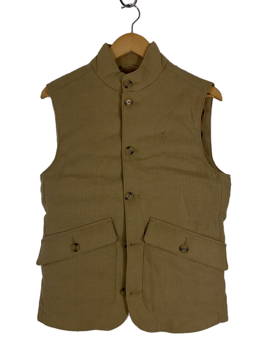 【中古】POLO RALPH LAUREN◆ダウンベスト/XS/--/BEG/無地【メンズウェア】