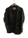 【中古】AERO LEATHER◆レザージャケット ブルゾン/34/レザー/ブラック【メンズウェア】