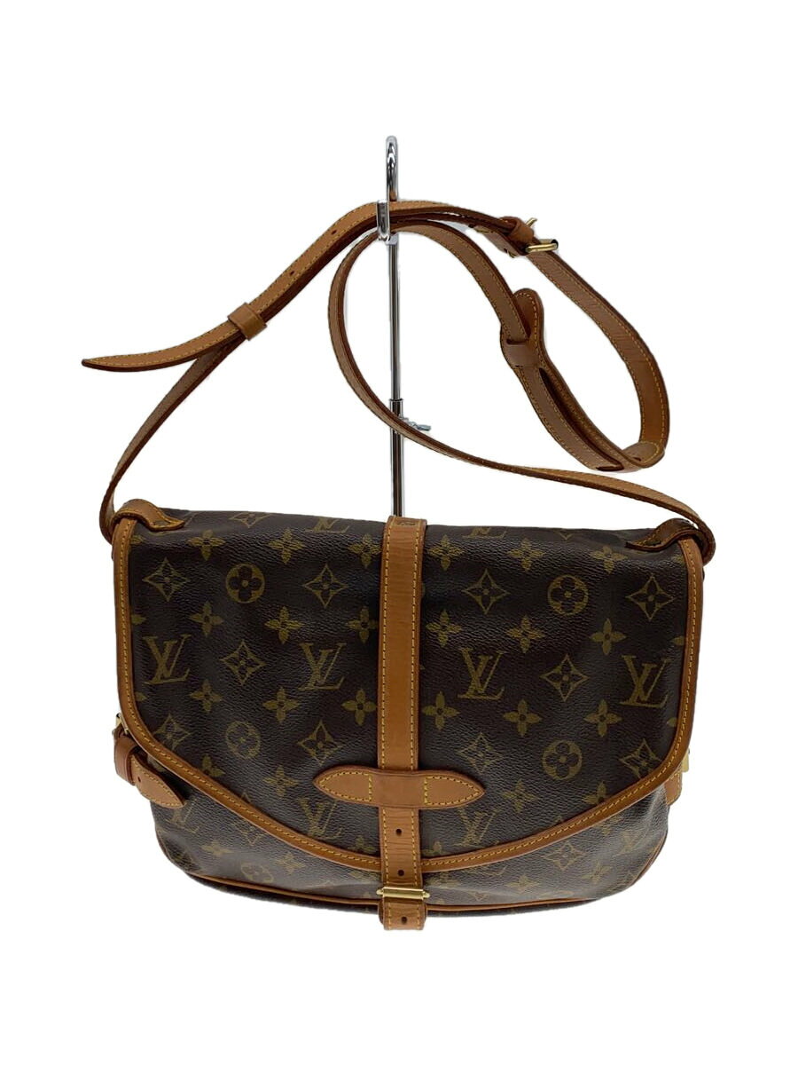 LOUIS VUITTON - 【中古】LOUIS VUITTON◆2)ソミュールMM_モノグラム・キャンバス_BRW/PVC/BRW【バッグ】